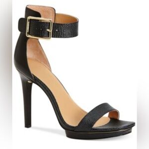 Calvin Klein Black Ankle Strap Small Platform Heels